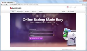 Backblaze Hompage